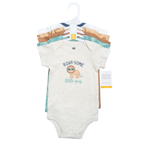 Hudson Baby Cotton Bodysuits 5-Pack, Roarsome Little Lion