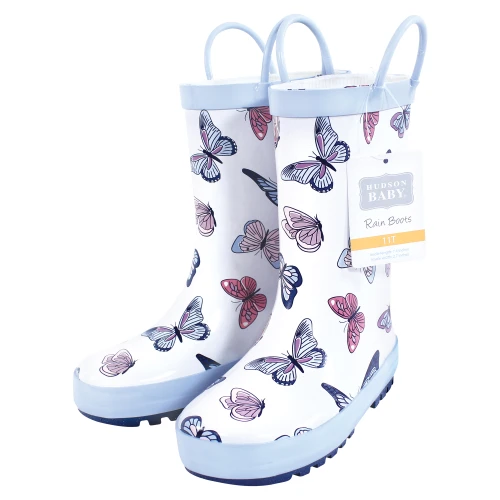 Hudson Baby Rain Boots, Blue Butterflies