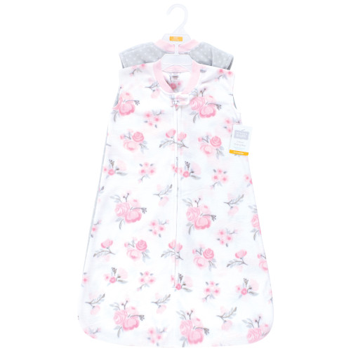 Hudson Baby Plush Sleeping Bag, Sack, Blanket 2pk, Basic Pink Floral
