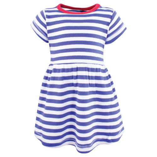 Hudson Baby Cotton Dresses, Blue Pink Flowers