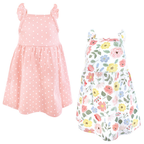 Hudson Baby Cotton Dresses, Pastel Modern Botanical