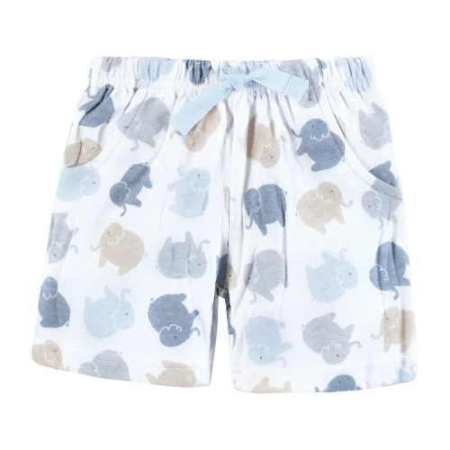 Hudson Baby Shorts Bottoms 4-Pack, Multi Color Boy Elephant