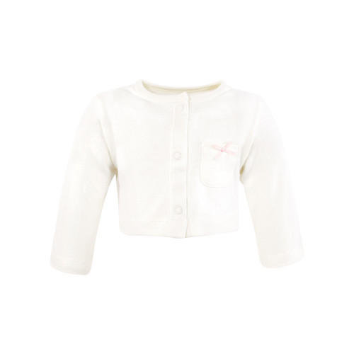 Hudson Baby Cotton Dress and Cardigan Set, Pink Sage Floral