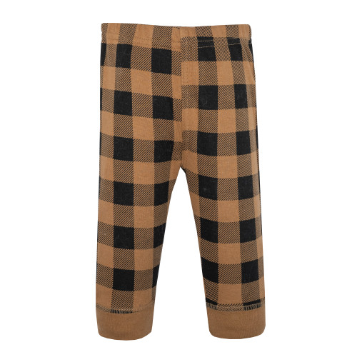 Hudson Baby Cotton Pants and Leggings, Brown Black Plaid