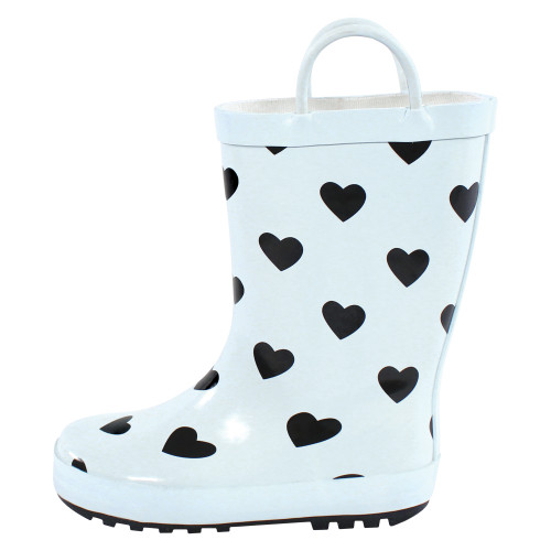 Hudson Baby Rain Boots, Mint Black Heart