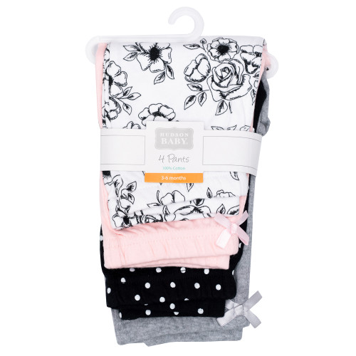 Hudson Baby Cotton Pants and Leggings, Black Toile