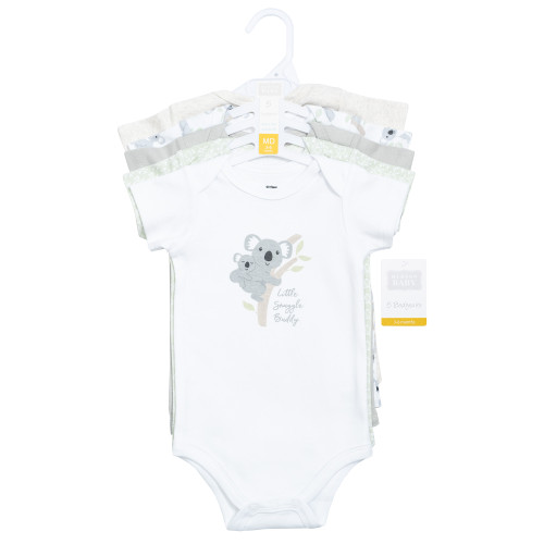 Hudson Baby Cotton Bodysuits 5-Pack, Koala Hugs