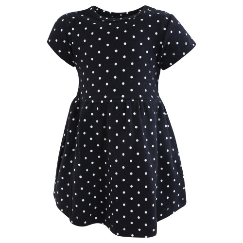 Hudson Baby Cotton Dresses, Black White Flowers