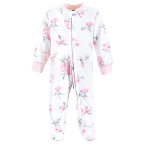 Hudson Baby Fleece Sleep and Play, Basic Pink Floral