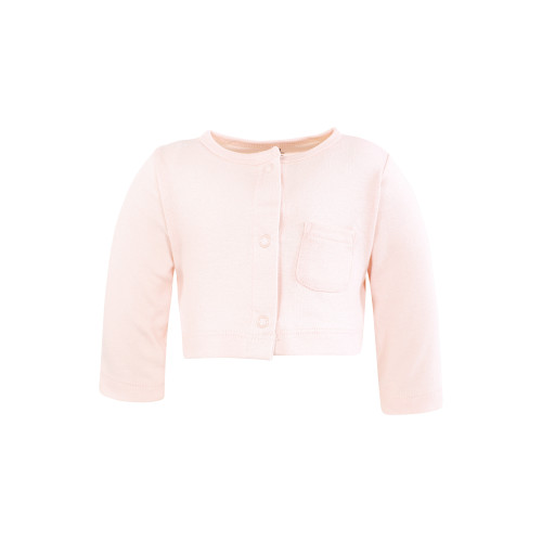 Hudson Baby Cotton Dress and Cardigan Set, Soft Pink Sage Rose