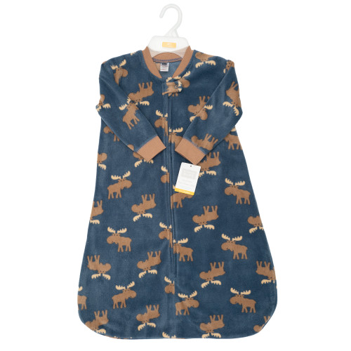 Hudson Baby Long-Sleeve Fleece Sleeping Bag, Blue Moose