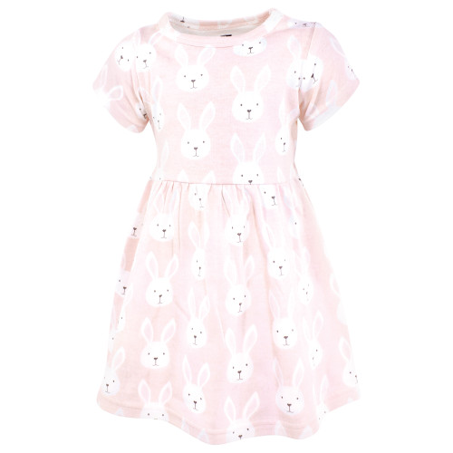 Hudson Baby Cotton Dresses, Easter Bunny Pink