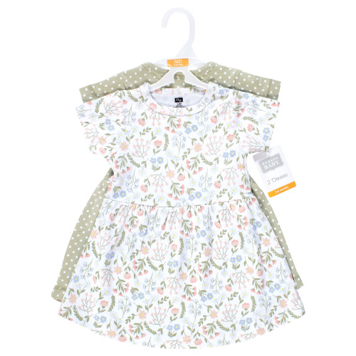 Hudson Baby Cotton Dresses, Pastel Wildflower