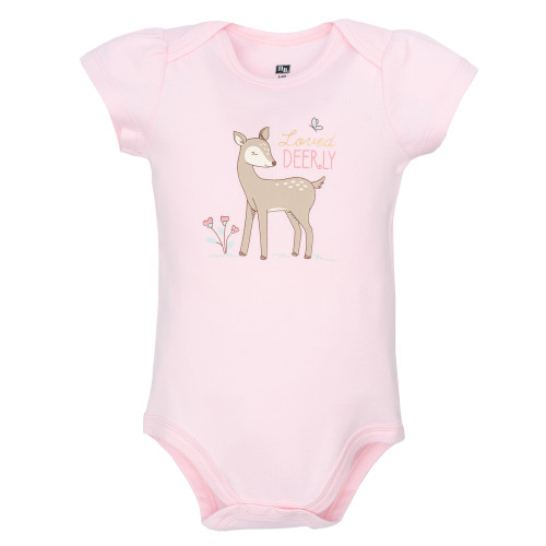 Hudson Baby Cotton Bodysuits 5-Pack, Enchanted Forest