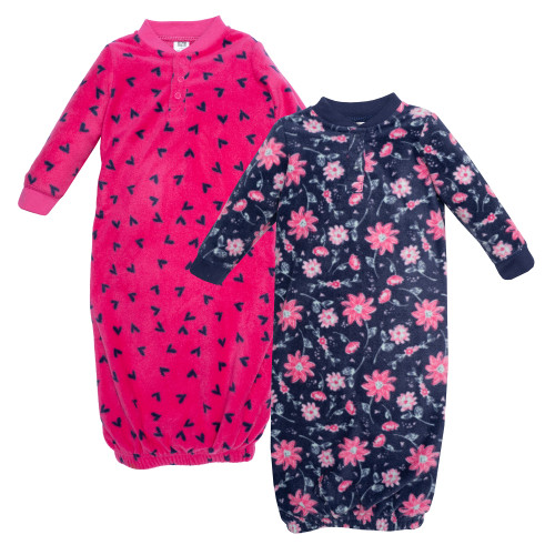 Hudson Baby Fleece Gowns, Botanical 