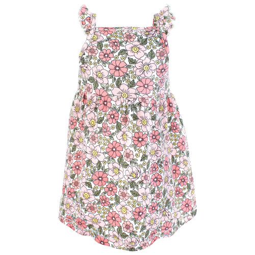 Hudson Baby Cotton Dresses, Pink Yellow Pretty Floral