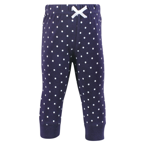 Hudson Baby Cotton Pants and Leggings, Navy Dot Pink Stripe