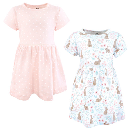 Hudson Baby Cotton Dresses, Floral Bunnies