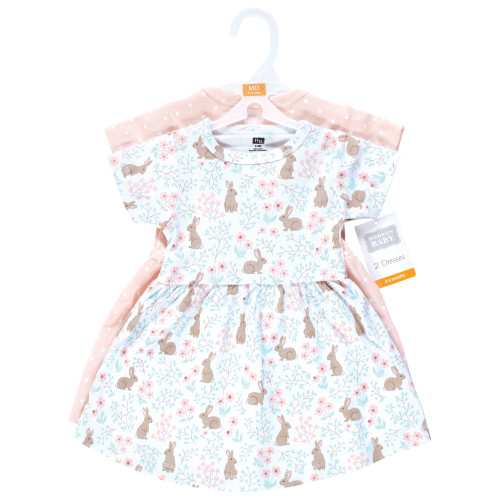 Hudson Baby Cotton Dresses, Floral Bunnies
