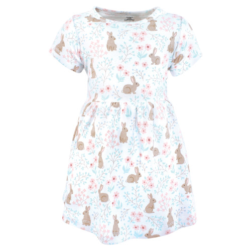Hudson Baby Cotton Dresses, Floral Bunnies