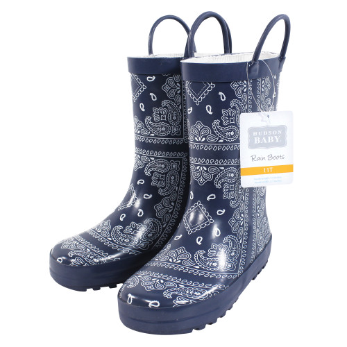 Hudson Baby Rain Boots, Blue Bandana