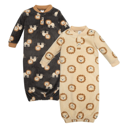 Hudson Baby Fleece Gowns, Brave Lion