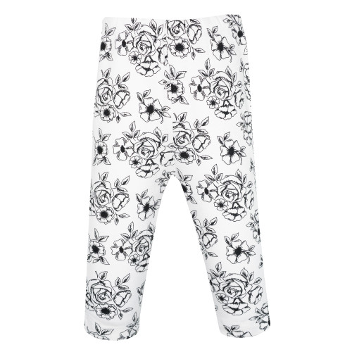 Hudson Baby Cotton Pants and Leggings, Black Toile Pink Bows