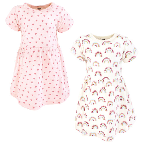 Hudson Baby Cotton Dresses, Soft Rainbow