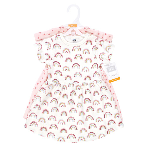 Hudson Baby Cotton Dresses, Soft Rainbow