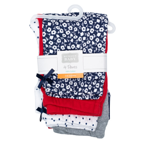 Hudson Baby Cotton Pants and Leggings, Navy Ditsy Floral