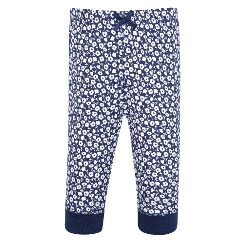Hudson Baby Cotton Pants and Leggings, Navy Ditsy Floral