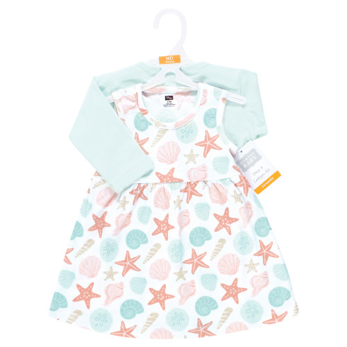 Hudson Baby Cotton Dress and Cardigan Set, By The Sea