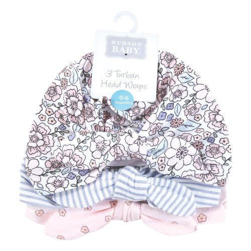 Hudson Baby Turban Cotton Headwraps, So Pretty Flower