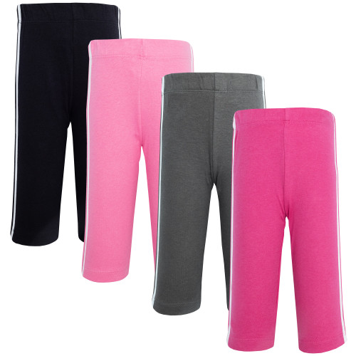 Hudson Baby Cotton Pants and Leggings, Fuchsia Black