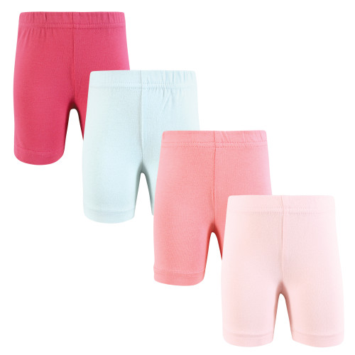 Hudson Baby Shorts Bottoms 4-Pack, Mint Coral