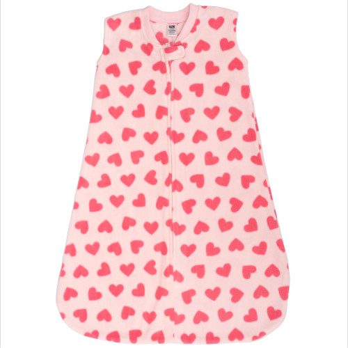 Hudson Baby Plush Sleeping Bag, Sack, Blanket, Bright Pink Hearts