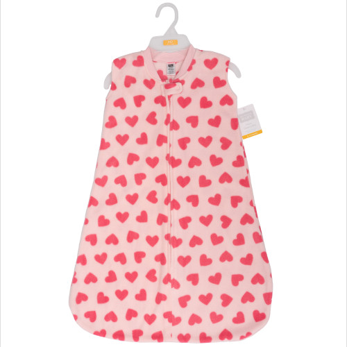 Hudson Baby Plush Sleeping Bag, Sack, Blanket, Bright Pink Hearts