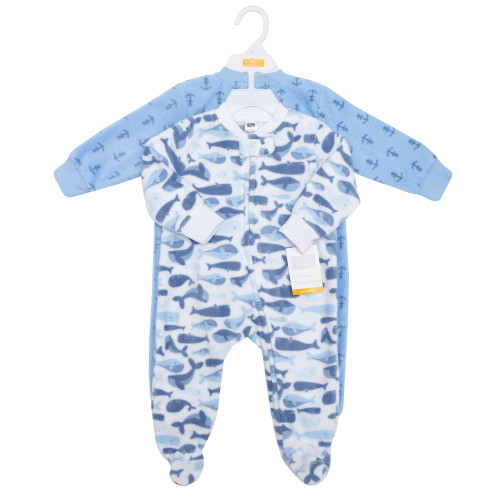 Hudson Baby Fleece Sleep and Play, Cute Whales