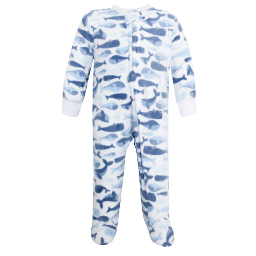 Hudson Baby Fleece Sleep and Play, Cute Whales