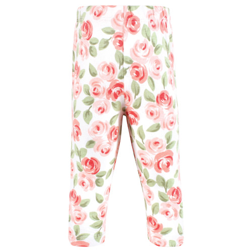Hudson Baby Cotton Pants and Leggings, Coral Floral