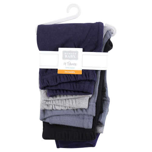 Hudson Baby Cotton Pants and Leggings, Navy Gray Black