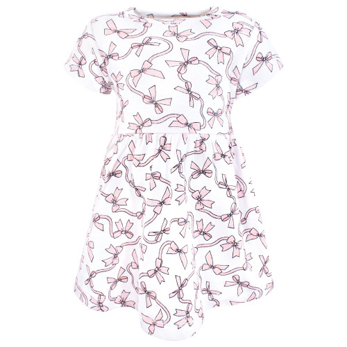 Hudson Baby Cotton Dresses, Pink Bows