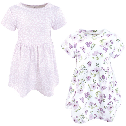 Hudson Baby Cotton Dresses, Purple Butterfly Floral