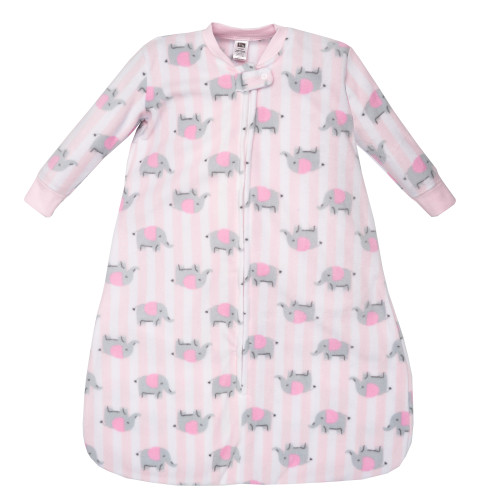 Hudson Baby Long-Sleeve Fleece Sleeping Bag, Elephant Stripe