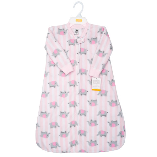 Hudson Baby Long-Sleeve Fleece Sleeping Bag, Elephant Stripe