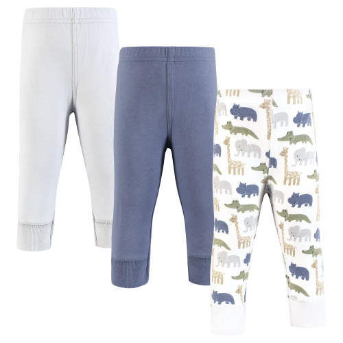 Hudson Baby Cotton Pants and Leggings, Wild Leaf Safari