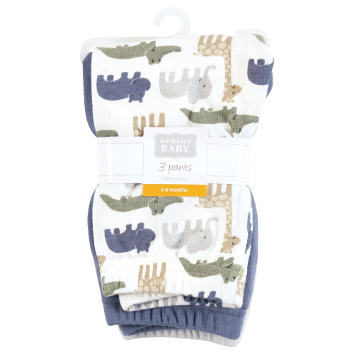 Hudson Baby Cotton Pants and Leggings, Wild Leaf Safari