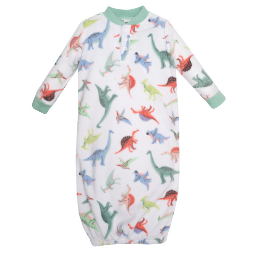 Hudson Baby Fleece Gowns, Cheerful Dino Friends