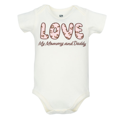 Hudson Baby Cotton Bodysuits 3-Pack, Leopard Bow