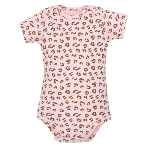Hudson Baby Cotton Bodysuits 3-Pack, Leopard Bow